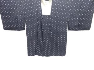 絞り麻の葉模様織り出し道行コート